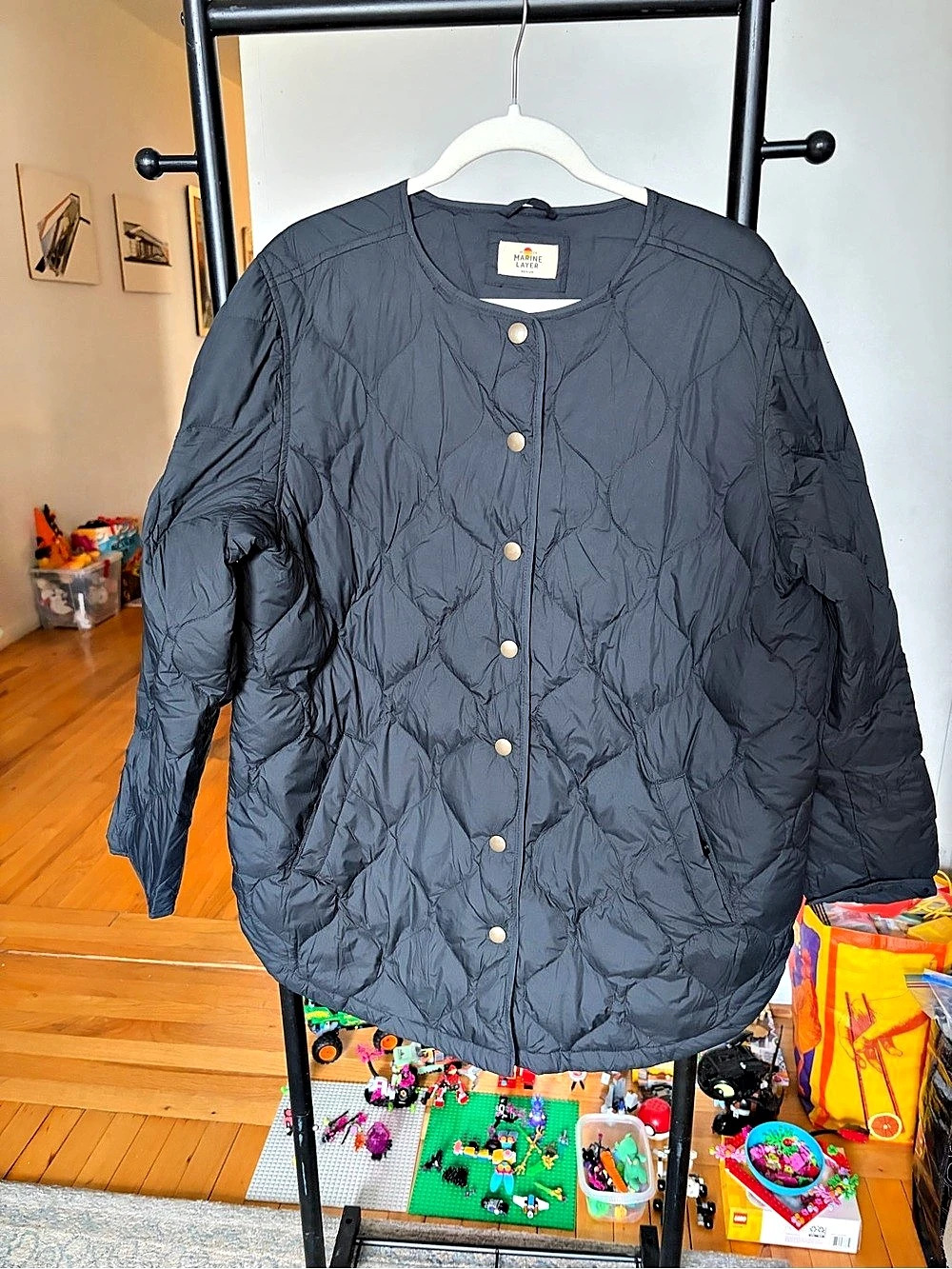 Marine Layer Corbet Quilted Jacket in Black